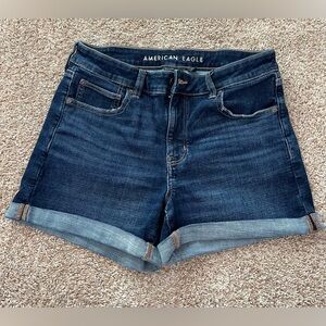 American Eagle Outfitters Dark Ink MIDI Jean shorts size 12